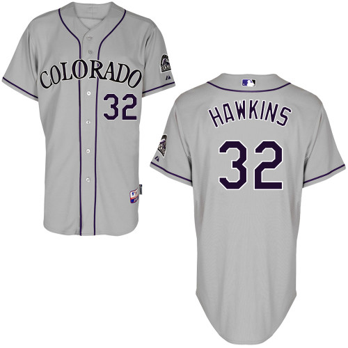 LaTroy Hawkins #32 MLB Jersey-Colorado Rockies Men's Authentic Road Gray Cool Base Baseball Jersey
